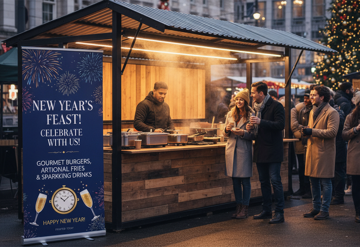 Food Stall New Year Banner Stands