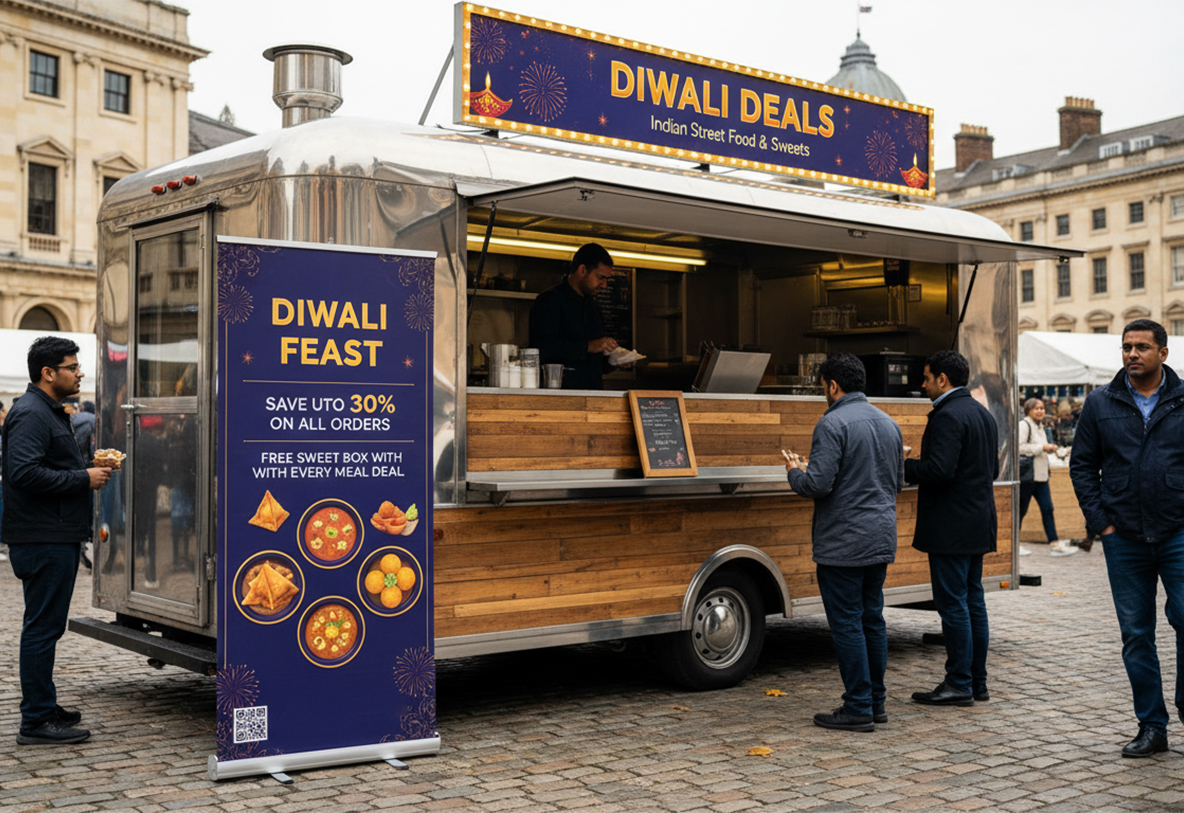 Food Truck Diwali Banner Stands