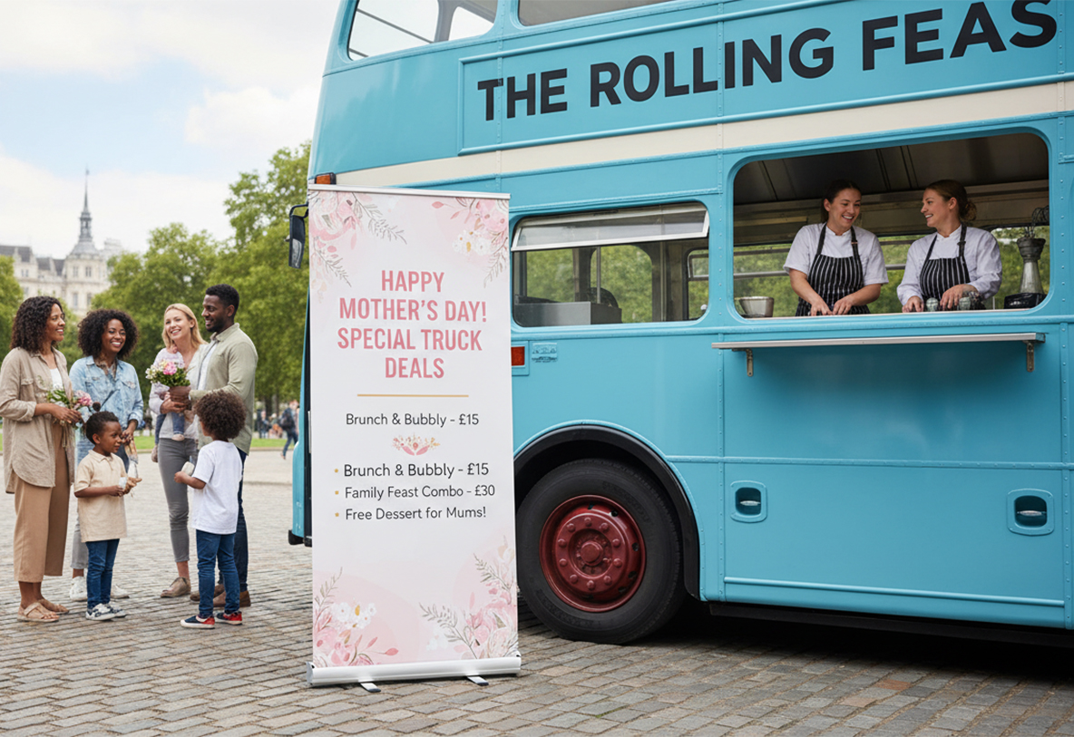 Food Truck Mothers Day Banner Stands