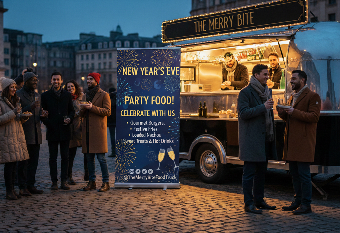 Food Truck New Year Banner Stands