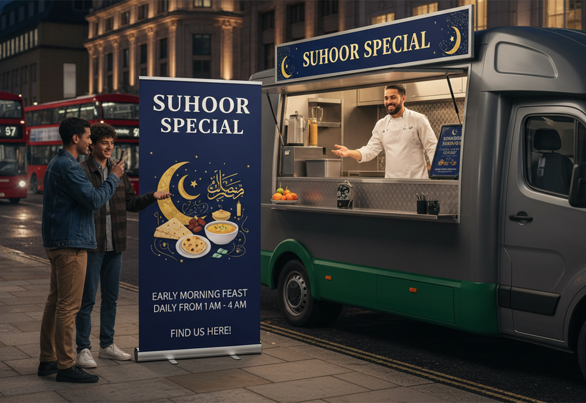 Food Truck Valentine's Day Banner Stands