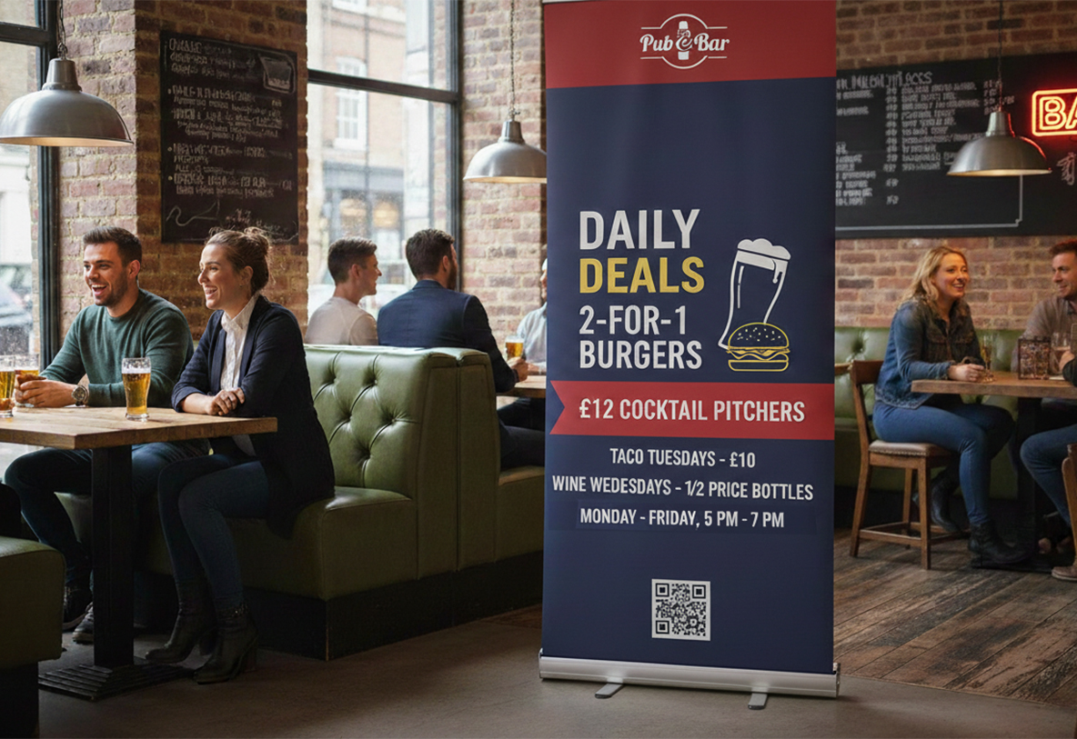Pub & Bar Dining Area Banner Stands