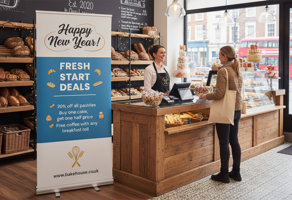 Bakery New Year Banner Stands