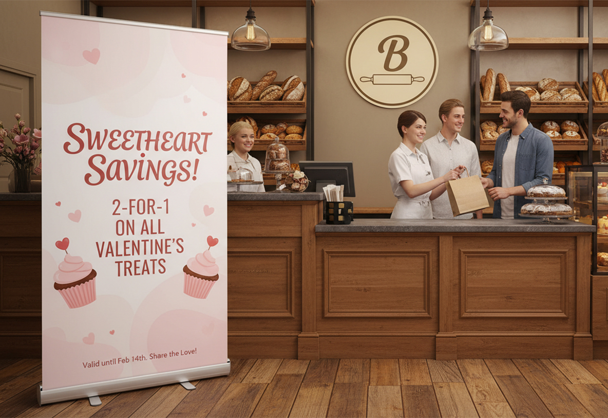 Bakery Valentine's Day Banner Stands