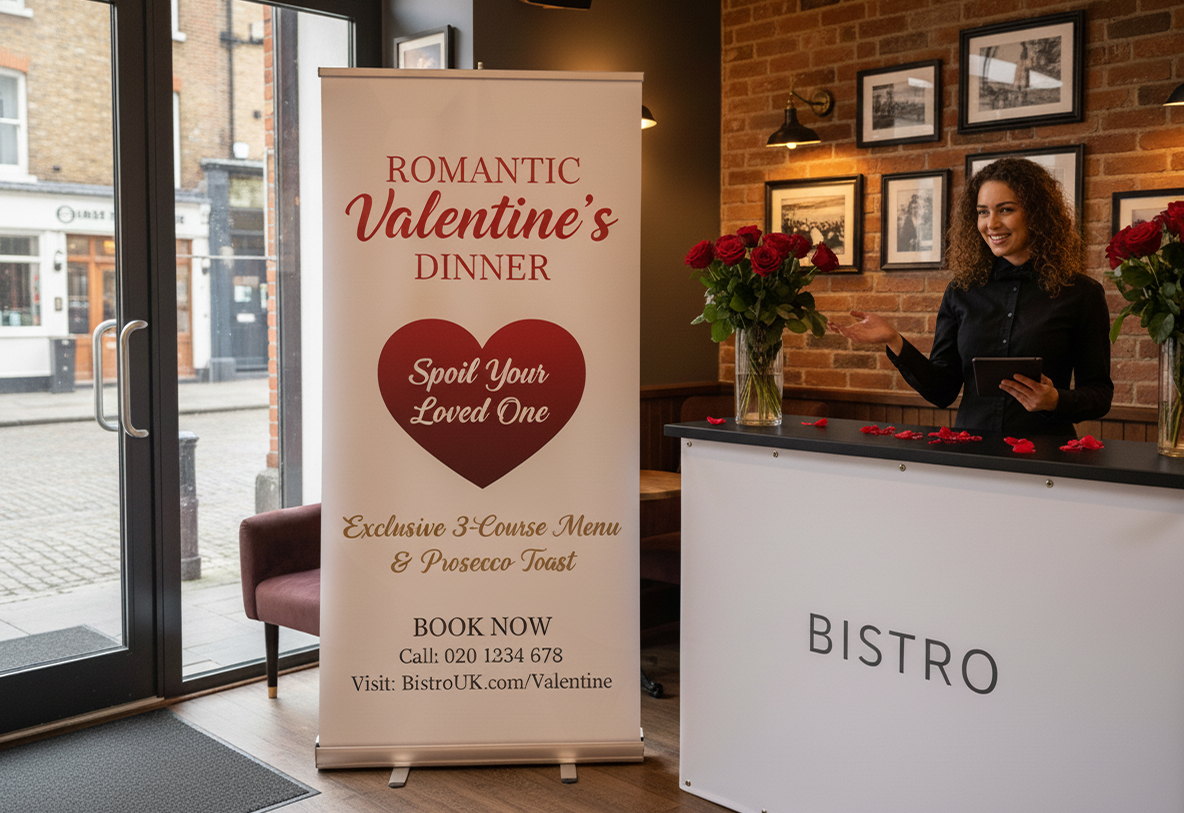 Bistro Valentine's Day Banner Stands