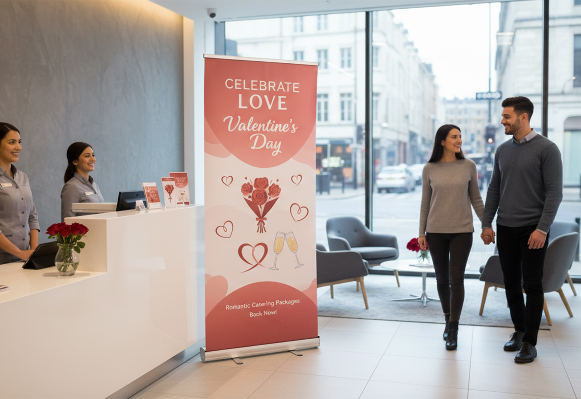 Caterer Valentine's Day Banner Stands