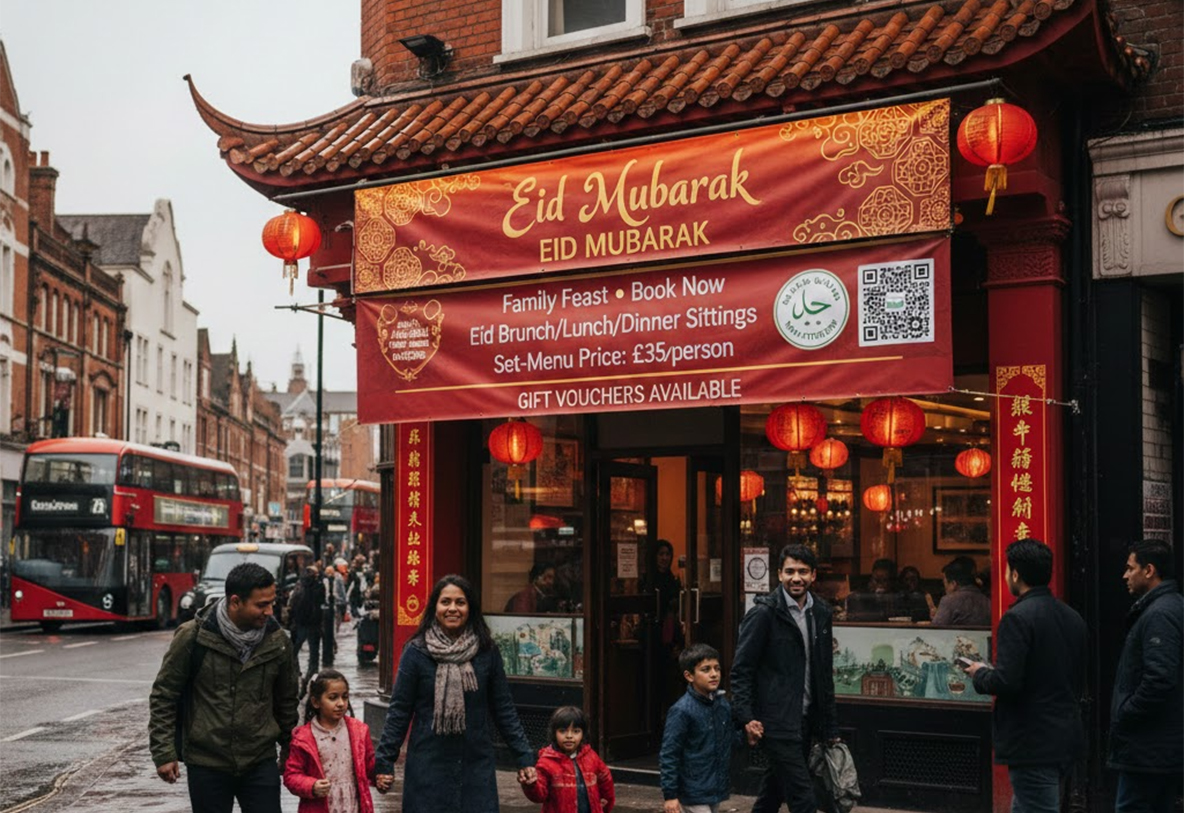 Chinese Restaurant Eid Mubarak Printing