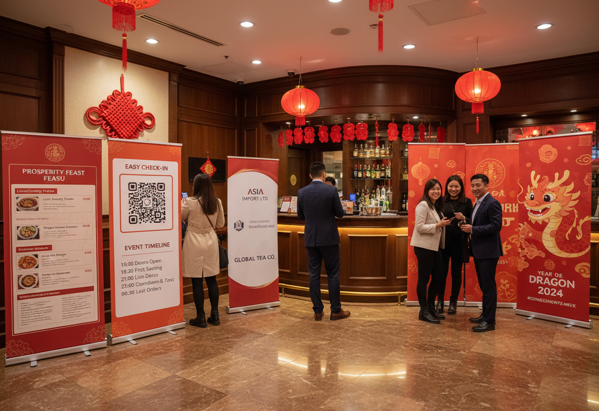 Chinese Restaurant New Year Banner Stands