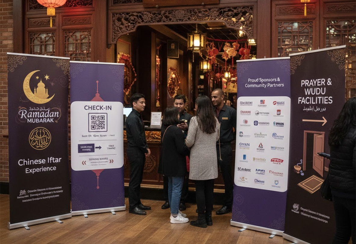 Chinese Restaurant Ramadan Banner Stands
