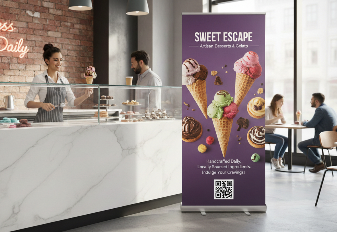 Dessert & Ice Cream Shop Banner Stands
