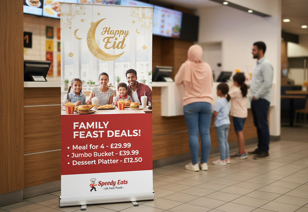 Fast Food Restaurant Eid Banner Stands