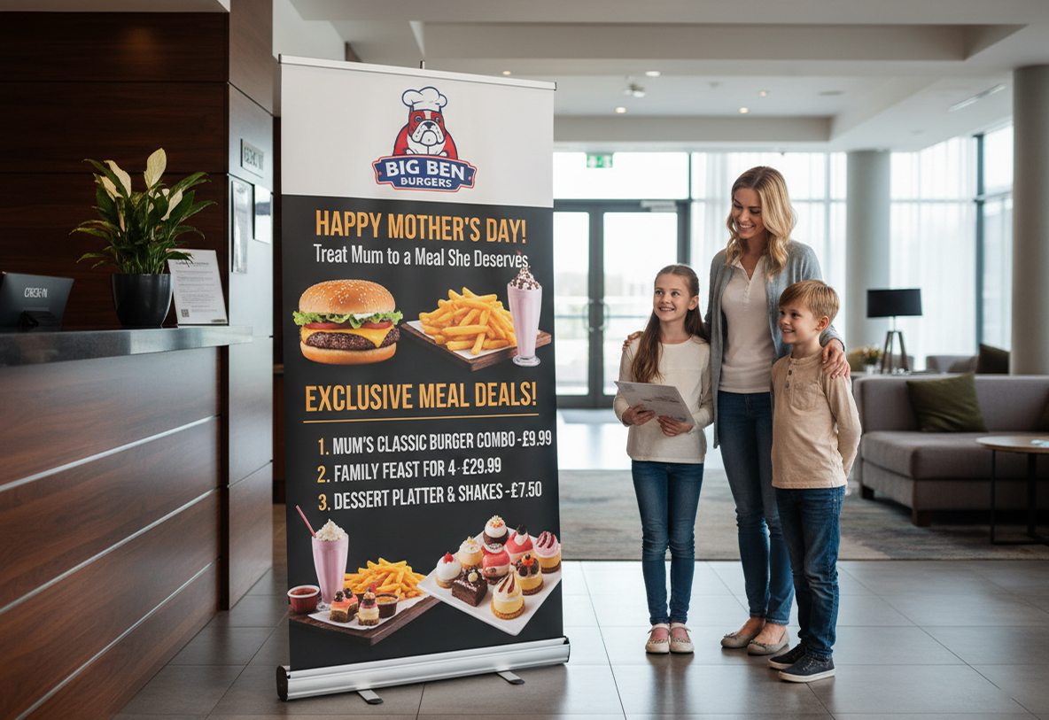 Fast Food Restaurant Mothers Day Banner Stands