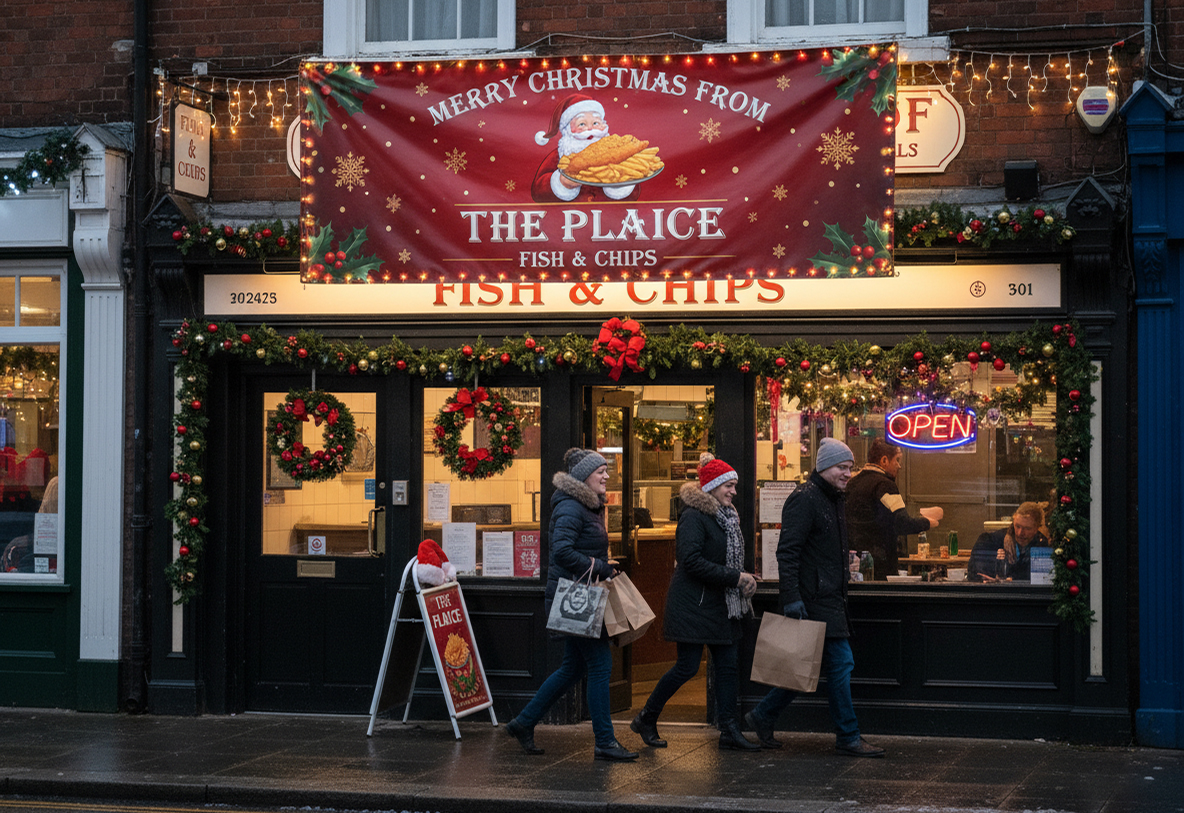 Fish & Chips Restaurant Christmas Printing