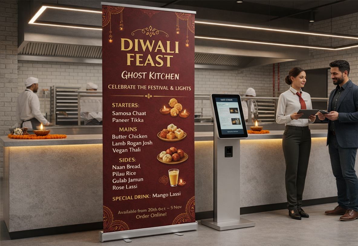 Ghost Kitchen Diwali Banner Stands