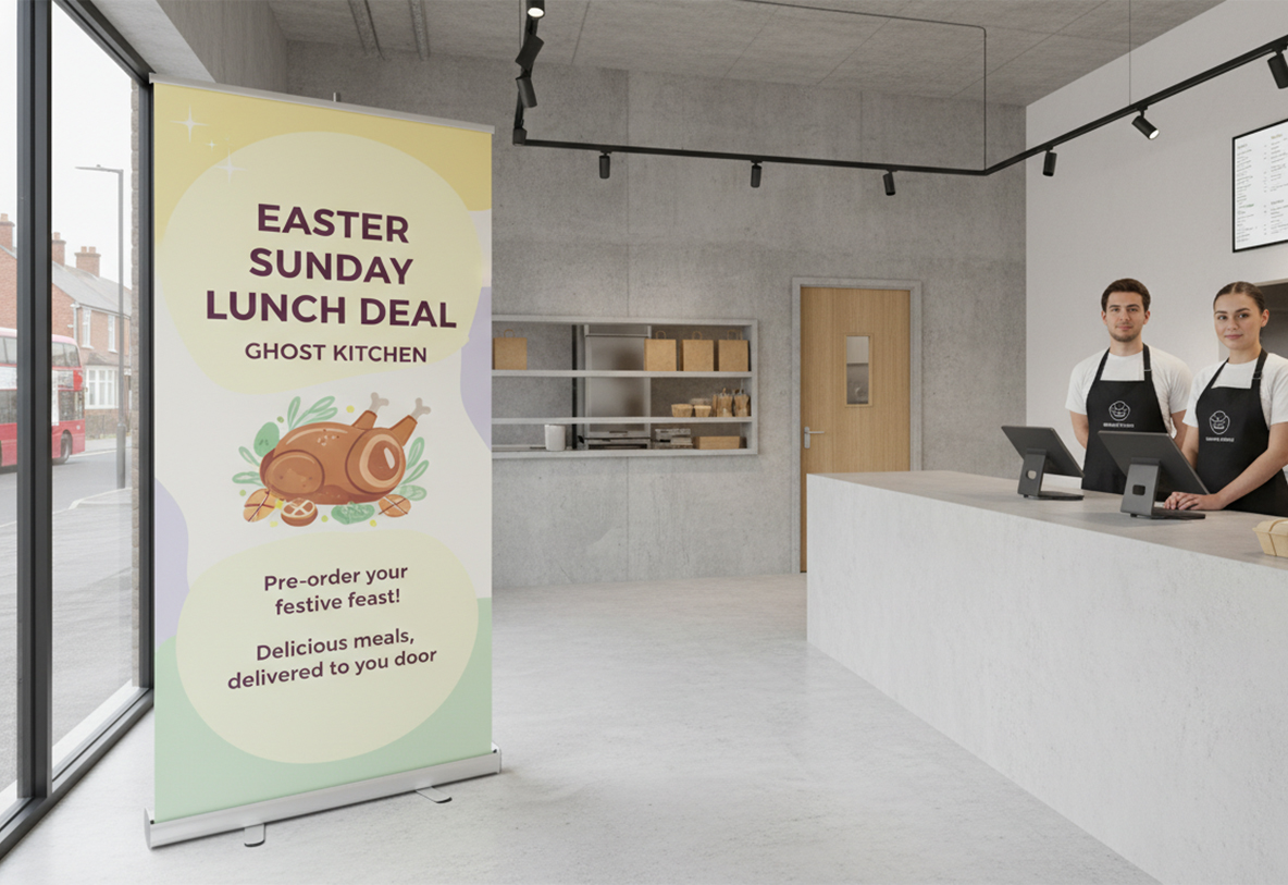 Ghost Kitchen Easter Banner Stands