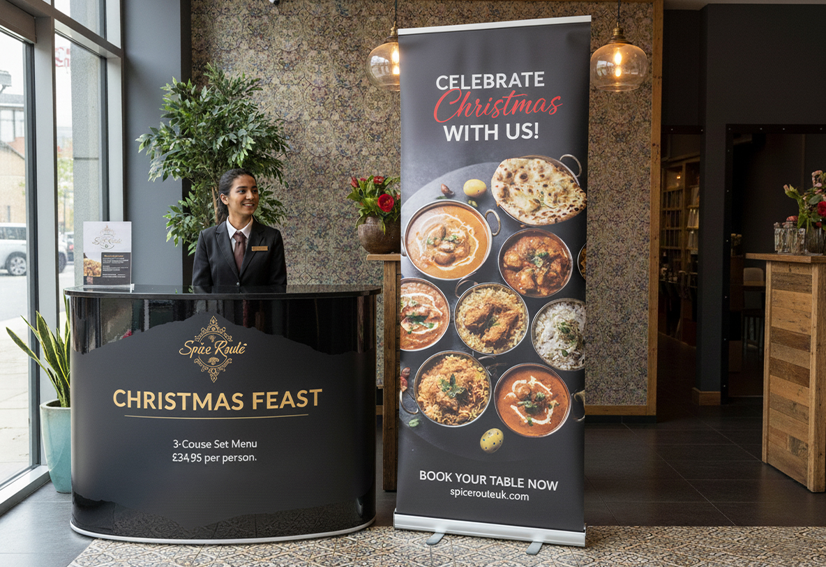 Indian Restaurant Christmas Banner Stands