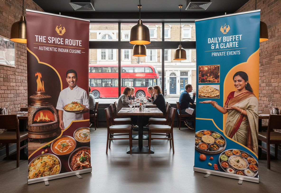 Indian Restaurant Dining Area Banner Stands