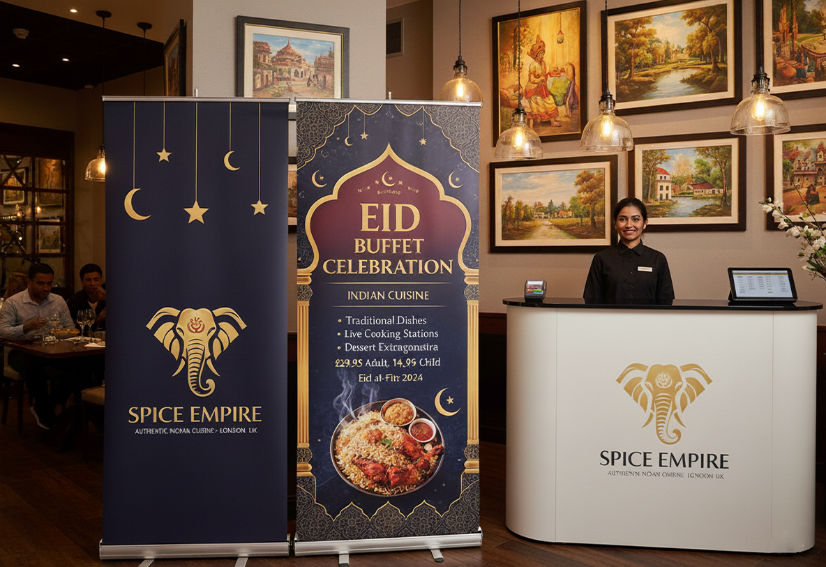 Indian Restaurant Eid Banner Stands
