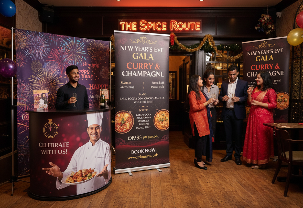 Indian Restaurant New Year Banner Stands