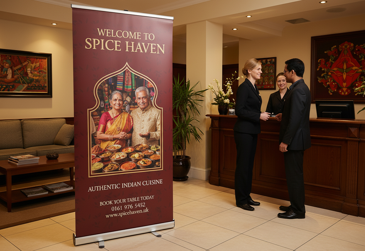 Indian Restaurant Reception Banner Stands