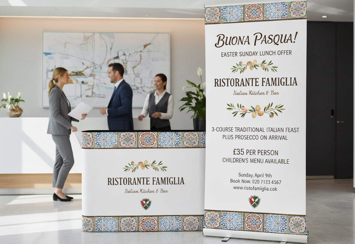 Italian Restaurant Easter Banner Stands
