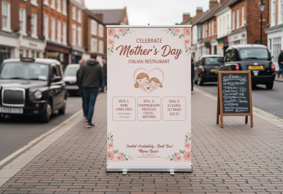 Italian Restaurant Mothers Day Banner Stands