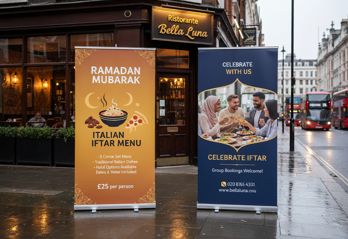 Italian Restaurant Ramadan Banner Stands