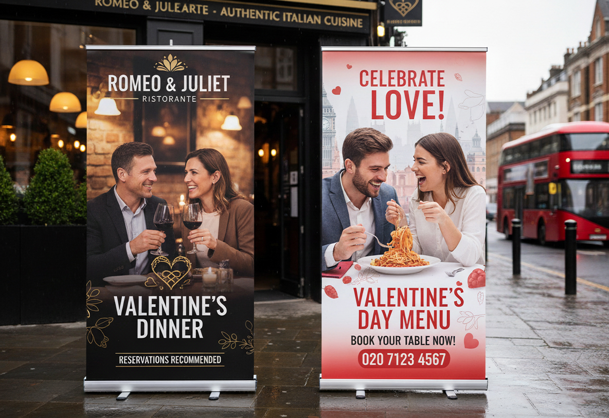 Italian Restaurant Valentine's Day Banner Stands