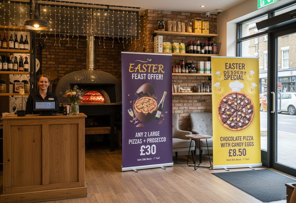 Pizzeria Easter Banner Stands