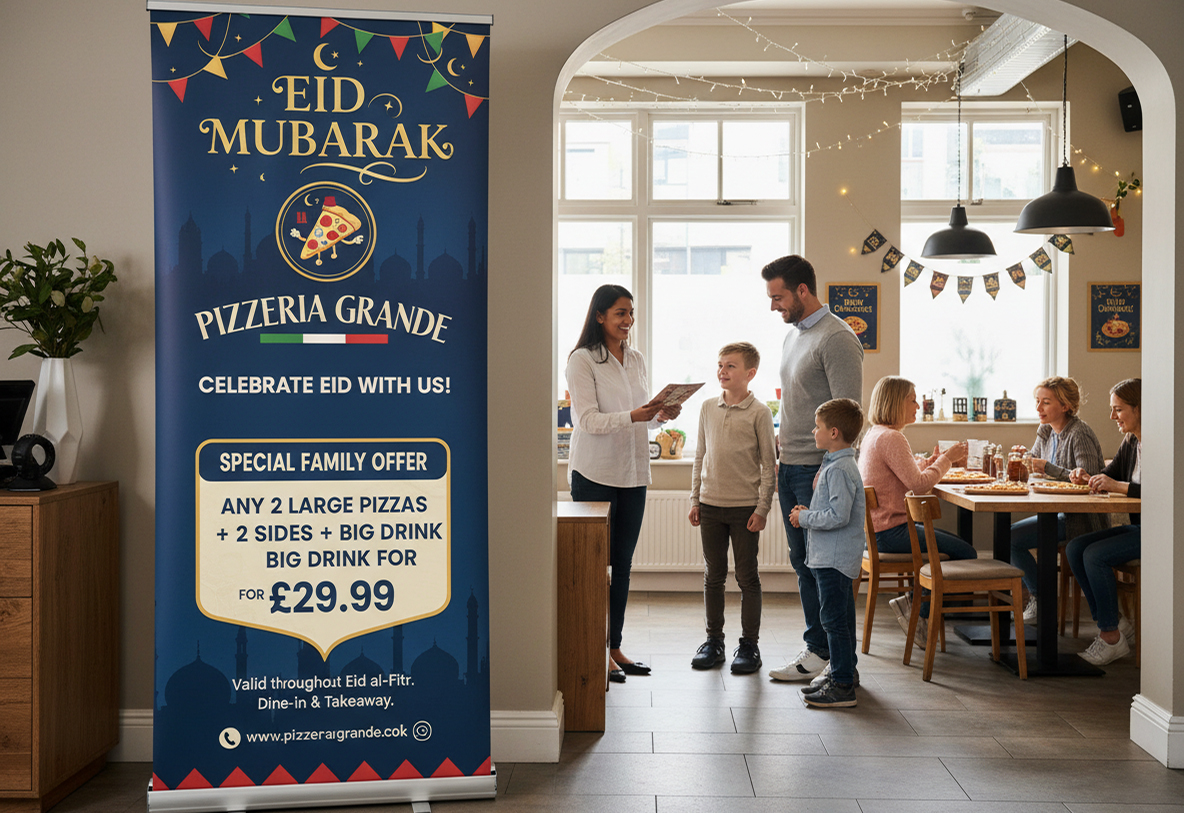Pizzeria Eid Banner Stands