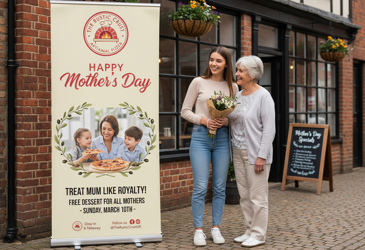 Pizzeria Mothers Day Banner Stands