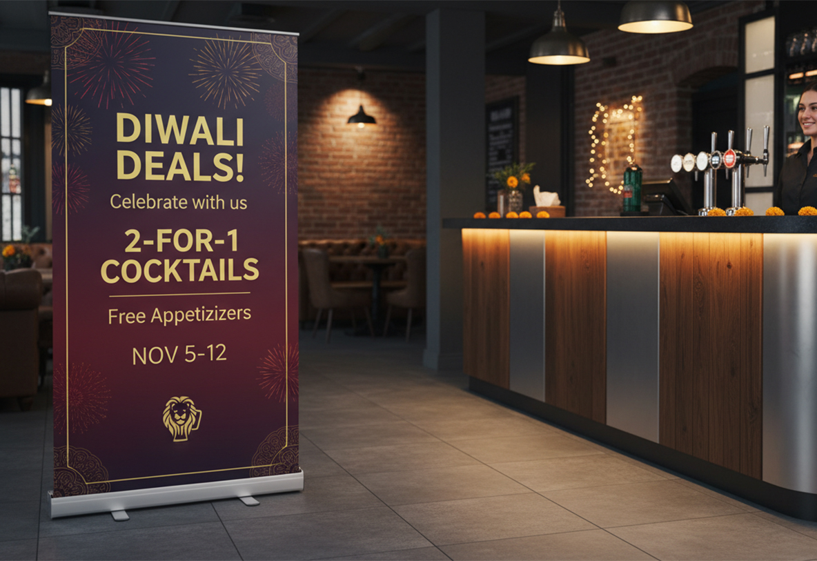 Pub & Bar Diwali Banner Stands
