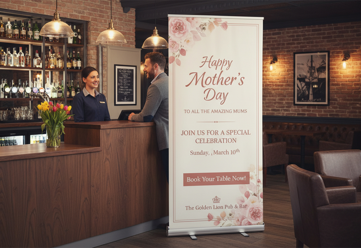 Pub & Bar Mothers Day Banner Stands