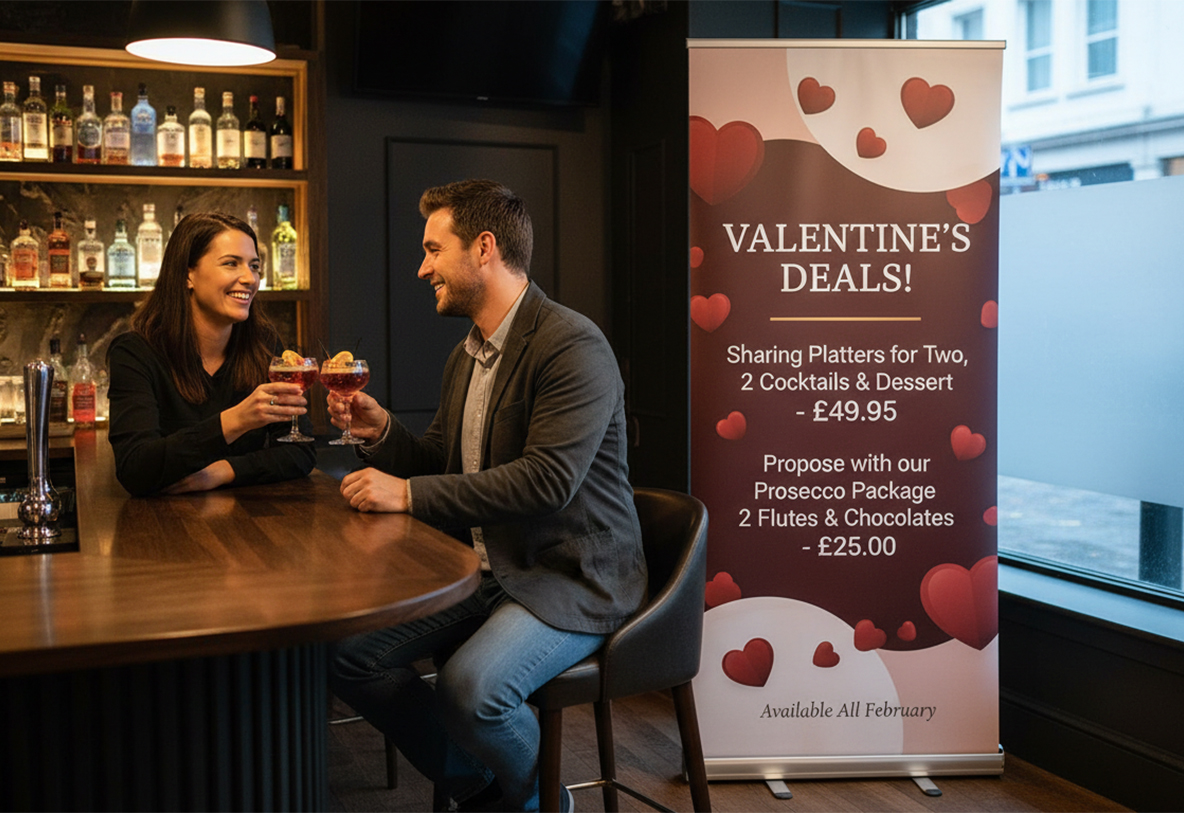 Pub & Bar Valentine's Day Banner Stands