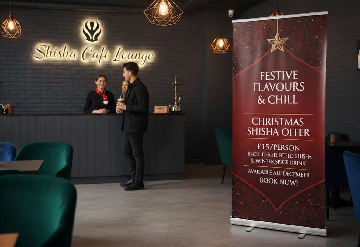 Sheesha Lounge Christmas Banner Stands