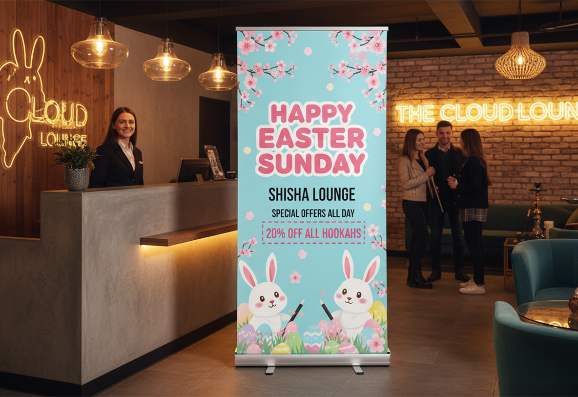Sheesha Lounge Easter Banner Stands