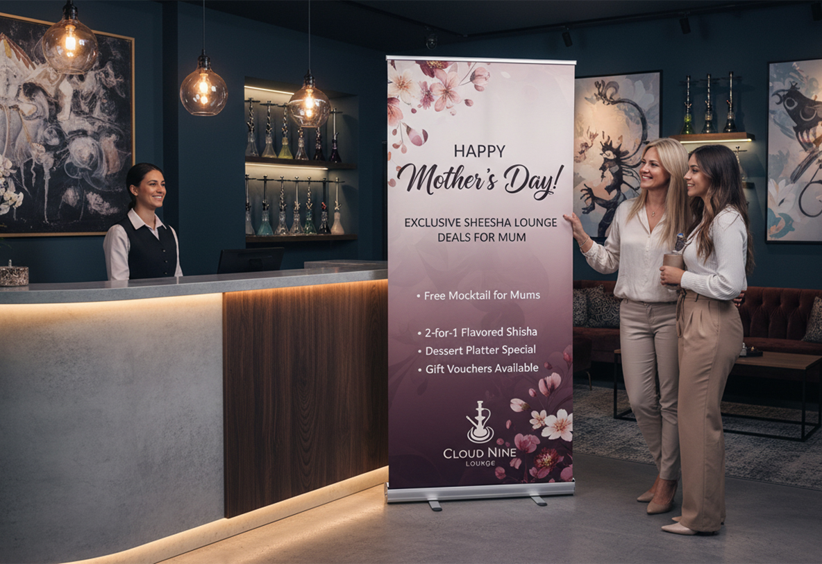 Sheesha Lounge Mothers Day Banner Stands