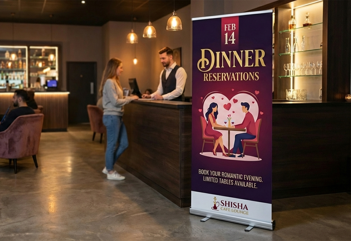 Sheesha Lounge Valentine's Day Banner Stands