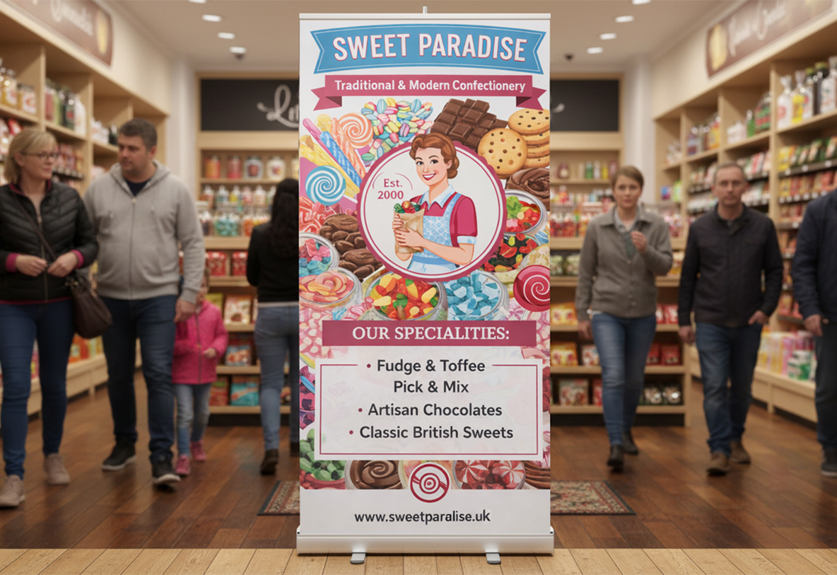 Sweet Shop Reception Banner Stands