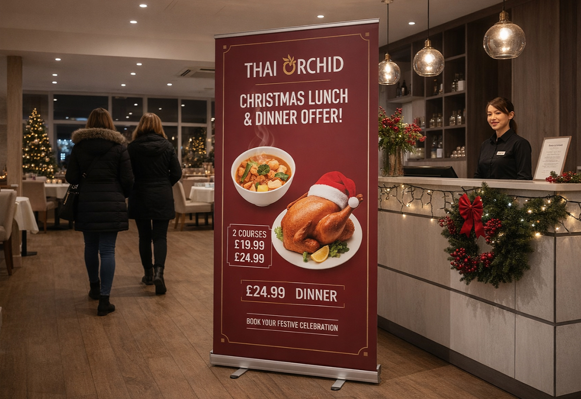 Thai Restaurant Christmas Banner Stands