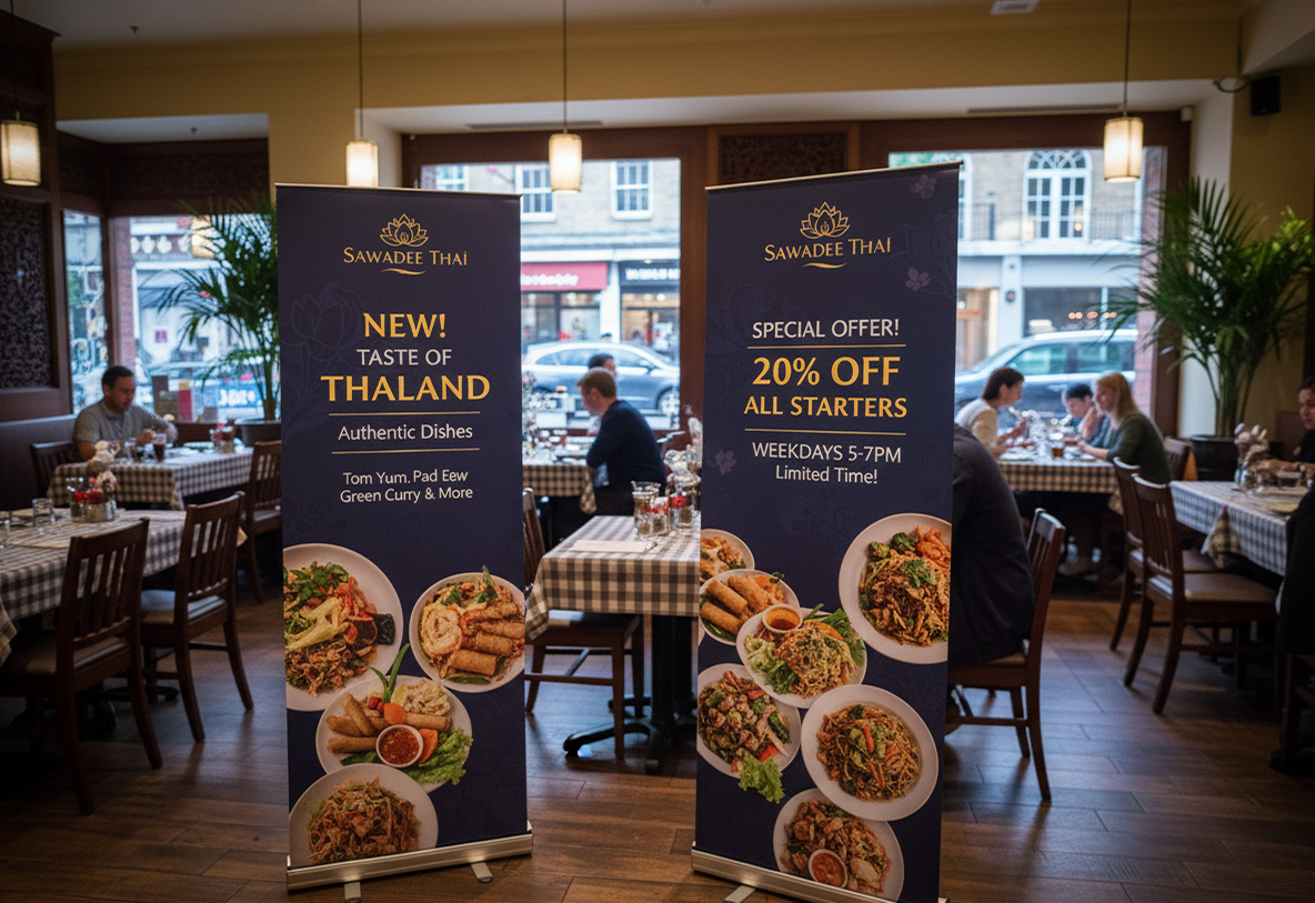 Thai Restaurant Dining Area Banner Stands