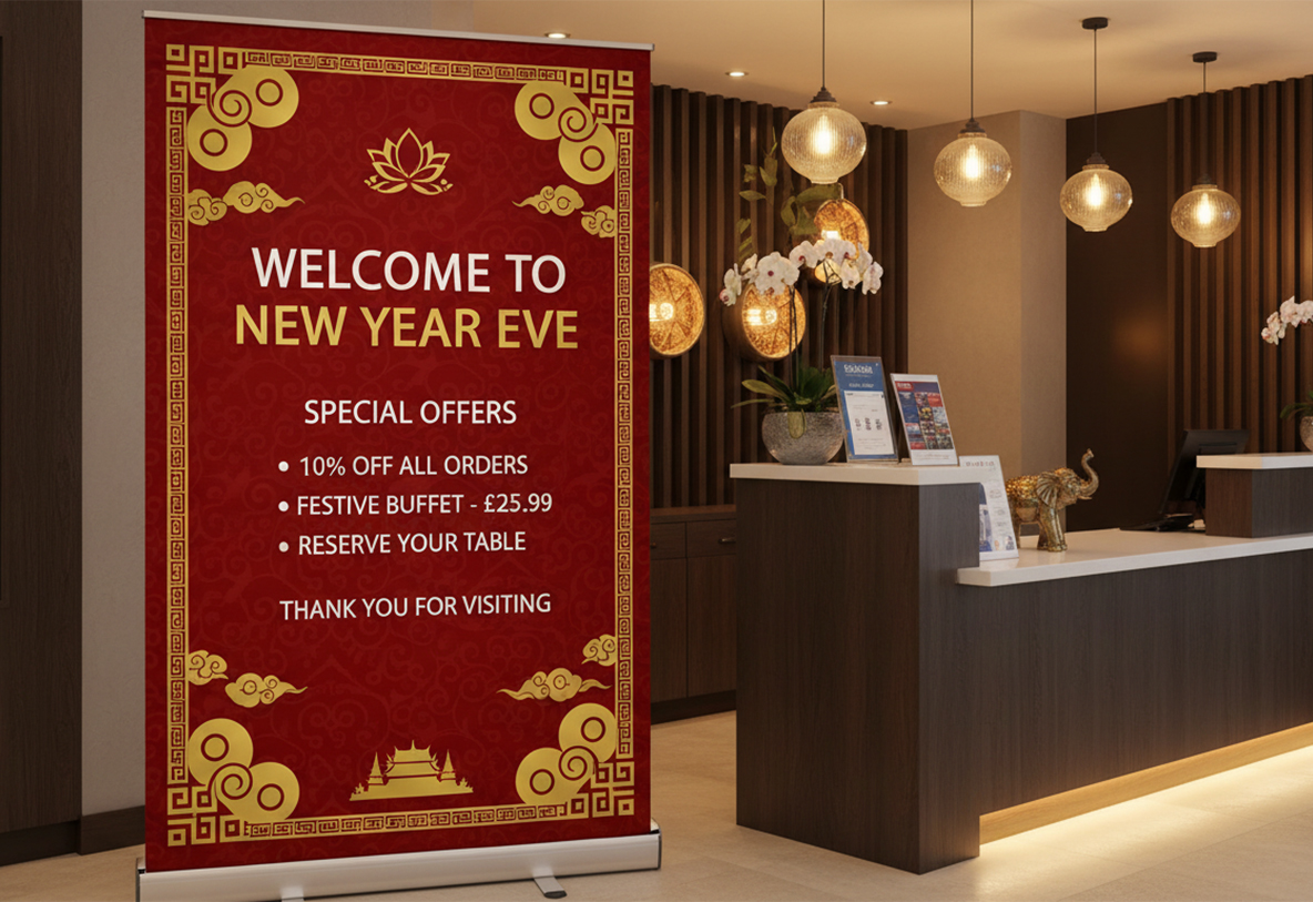 Thai Restaurant New Year Banner Stands