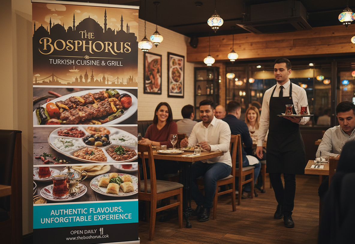 Turkish Restaurant Dining Area Banner Stands