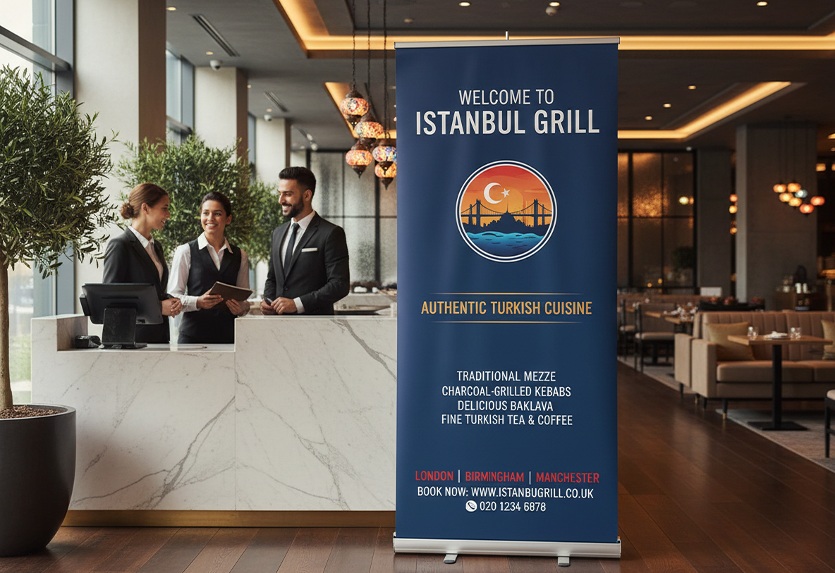 Turkish Restaurant Reception Banner Stands