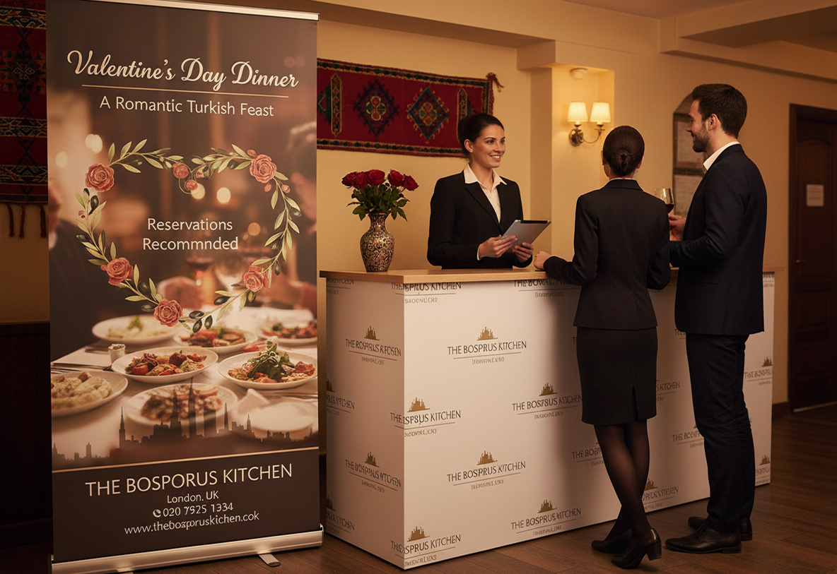 Turkish Restaurant Valentine's Day Banner Stands