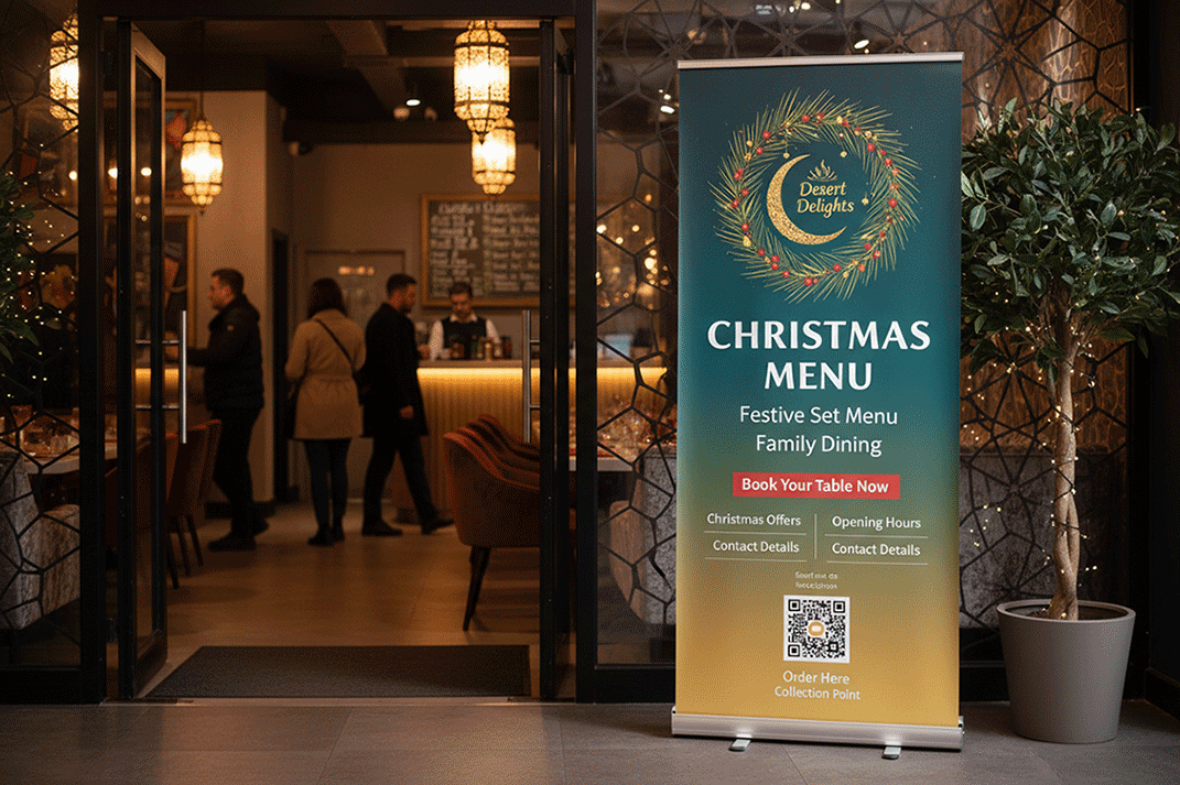 Arabian Restaurant Christmas Banner Stands