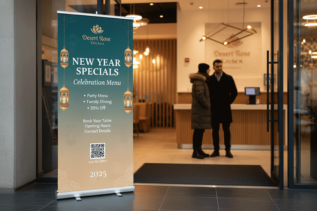 Arabian Restaurant New Year Banner Stands