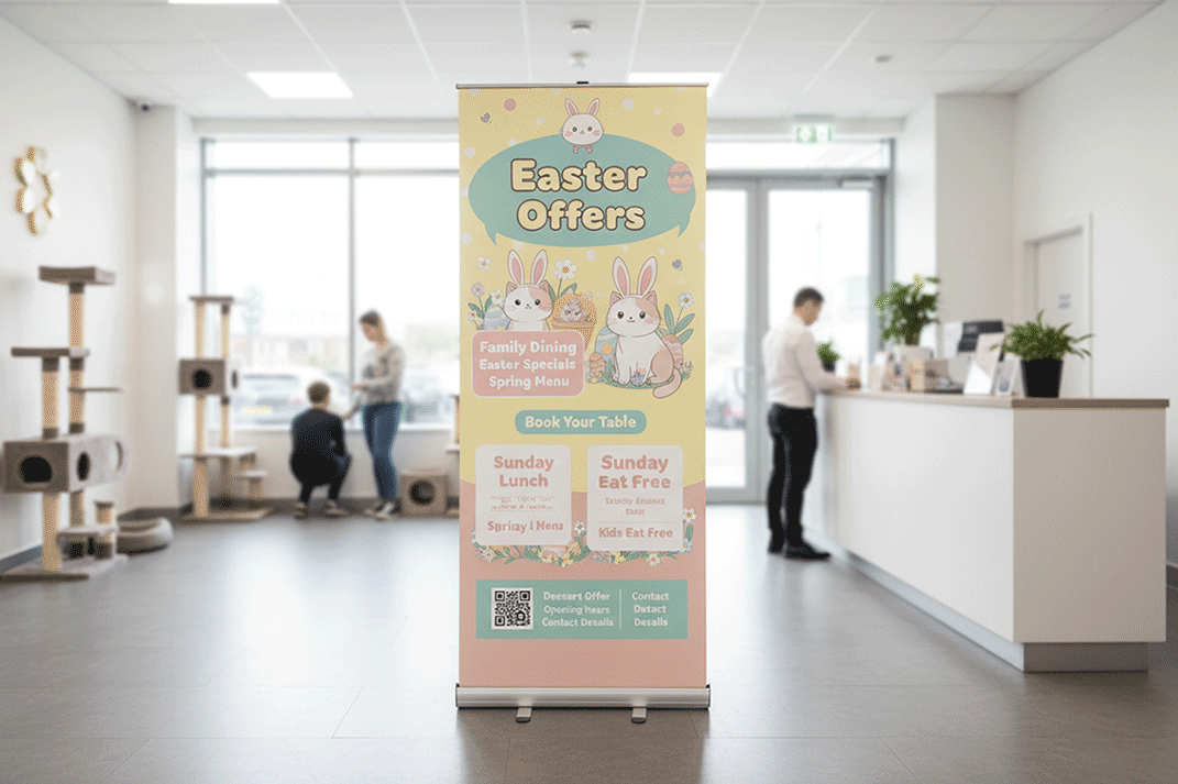 Cat Cafe Easter Banner Stands