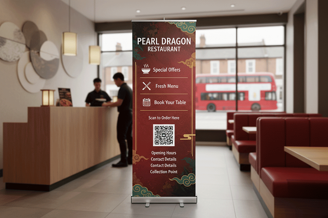 Chinese Restaurant Dining Area Banner Stands