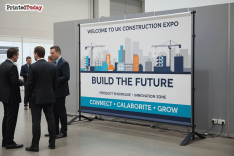 Construction Trade Show Backdrop Banner Printing